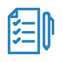 ContractZA Blauw icoon document met pen